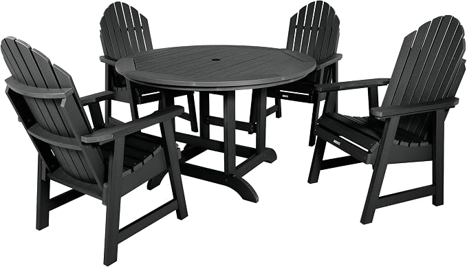 highwood 5 Piece Hamilton Round Dining Set, Black
