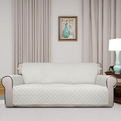 PureFit Reversible Quilted Sofa Cover Dog Couch Covers for Sofa, 66 in | Ivory/Ivory, Water Resistant Couch Protector, Washable Pet Couch Cover with Non Slip and Elastic Straps For Kids