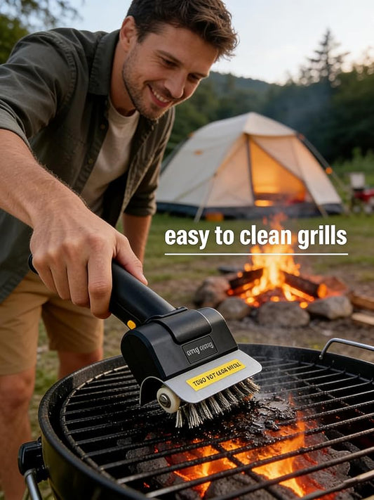 Electric Grill Brush,Cordless Rechargeable BBQ Cleaner with 20kg High Torque Motor–Type-C Fast Charging,Stainless Steel Brush Head–Safe for Porcelain,Cast Iron,Stainless Steel Grates