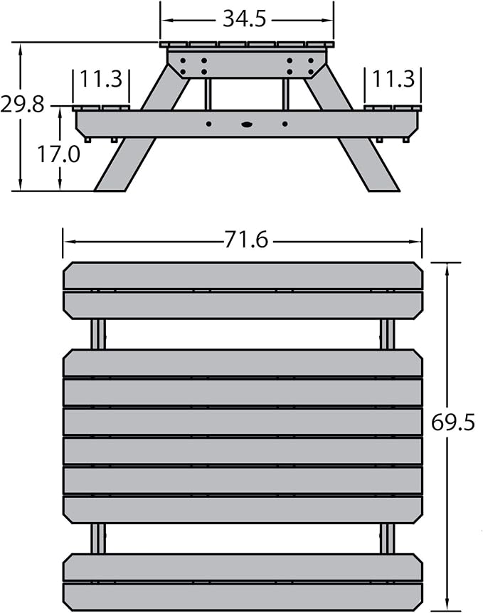 Highwood Hometown Picnic Table, 6 Foot, Saddle