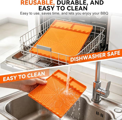 Silicone Grill Mat Set for Blackstone 36" Griddle – 36" Edge-to-Edge Griddle Mat, 16" Tool Mat & 70" Floor Mat, Heat Resistant, Waterproof, Helps Protect Griddle from Rust & Bugs, Keeps Decks Clean