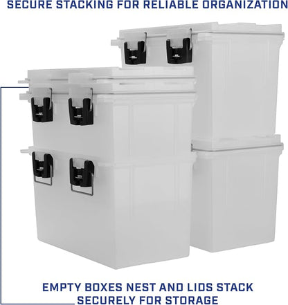 Sheffield XL Ammo Box Made in USA, Stackable Lockable Ammo Storage Box | 2 Pack Lockable Storage Box, Water and Dust Resistant Dry Box, Secures Hunting Gear, Gun Accessories, Supplies, and Bullets