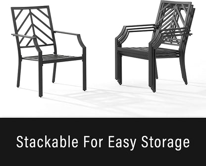 Crosley Furniture Otto 2-Piece Outdoor Chair Set, Dining Patio Chairs for Deck, Backyard, Matte Black with Gray Cushions