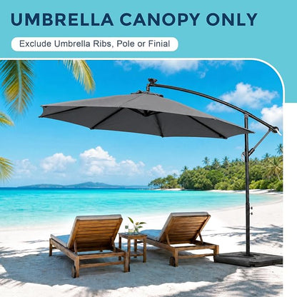 COWVIE Umbrella Canopy Replacement for 8 Ribs Patio Umbrella, Outdoor Table Parasol Replacement for Yard, Canopy Only