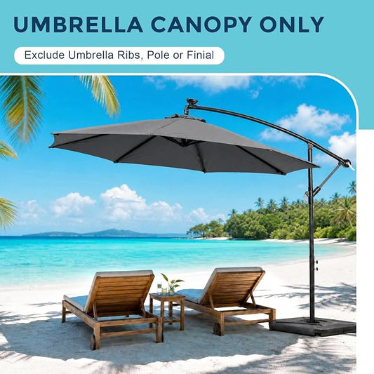 COWVIE Umbrella Canopy Replacement for 8 Ribs Patio Umbrella, Outdoor Table Parasol Replacement for Yard, Canopy Only