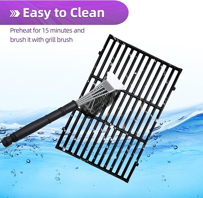 Genesis E310 Grill Parts Cast Iron Grill Grates for Weber Genesis E330 S330 EP310 with 7620 Stainless Steel Flavorizer Bars 7622 Heat Deflector Grill Replacement Parts for Weber 300 Series