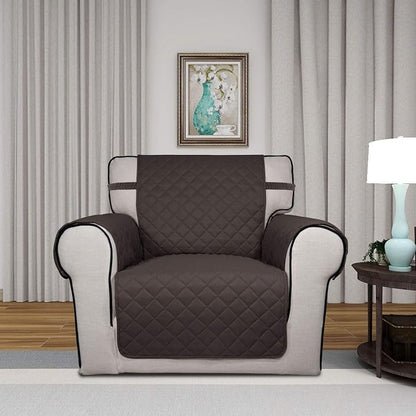 PureFit Reversible Chair Sofa Cover Dog Couch Covers for Sofa, 25.5 in | Chocolate/Beige, Water Resistant Couch Protector, Washable Pet Couch Cover with Non Slip and Elastic Straps For Kids