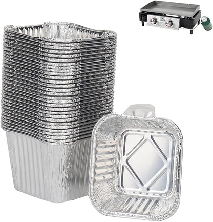DcYourHome 30 Pack Grease Cup Liners for Razor 1 Burner & 2 Burner Griddle, Griddle Aluminum Foil Grease Catcher Liner for Razor GGC2030M GGC2030L GGT2130L GGT2160M GBT1860L Drip Pan Replacement Parts