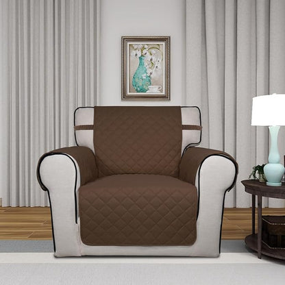 PureFit Reversible Chair Sofa Cover Dog Couch Covers for Sofa, 25.5 in | Coffee/Ivory, Water Resistant Couch Protector, Washable Pet Couch Cover with Non Slip and Elastic Straps For Kids