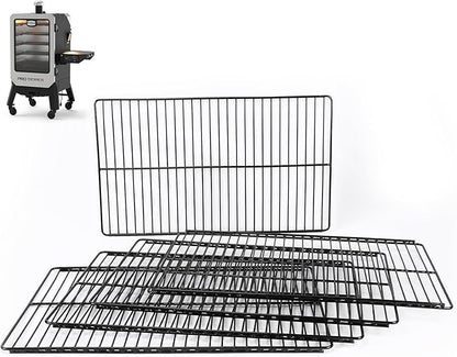 Utheer Cast Iron Porcelain-Enamel Cooking Grates for Pit Boss Pro Series Elite 6 Vertical Pellet Smoker PBV6PSE, Replacement Smoker Racks, Heavy Duty Smoking Grate Set, 22.2" × 13", 5 Pack