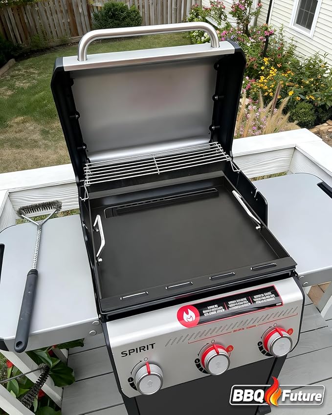 Full Size Griddle Inserts for Weber Spirit 300 Series(2025 Models) and Spirit 200 Series, 7637 Flat Top Grill Part for Weber Spirit E310 E325 EP325(2025), GS4 Spirit I & II E210 E220, Carbon steel