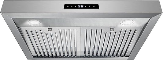 COSMO UMC30 30 in. Haven Collection 380 CFM Ducted Under Cabinet Range Hood, LED Lights, Touch Controls, Stainless Steel