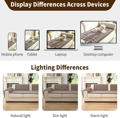 Leakproof Couch Cover for Dogs, Non Slip Washable Sofa Protector | Stain-Resistant Window Seat Cushions Chair Mat Car Seat Cover for Kids Pets (Khaki 27.6" x 59")