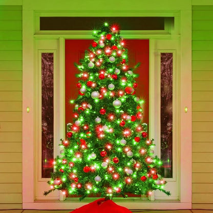 40FT 120 LED Outdoor String Lights, Red and Green Christmas Lights Indoor | Waterproof 8 Modes Plug in Clear Wire Twinkle Fairy Lights for Bedroom Outside Patio Yard Xmas Party Holiday Decorations
