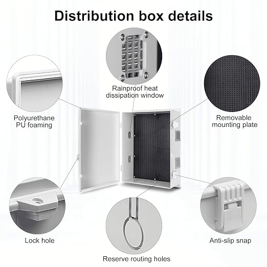 Namunanee Outdoor Electrical Junction Box, ABS Water Resistant Enclosure with Internal Mounting Panel & Hinged Cover (18.1" H* 12.6" L* 6.3" W)