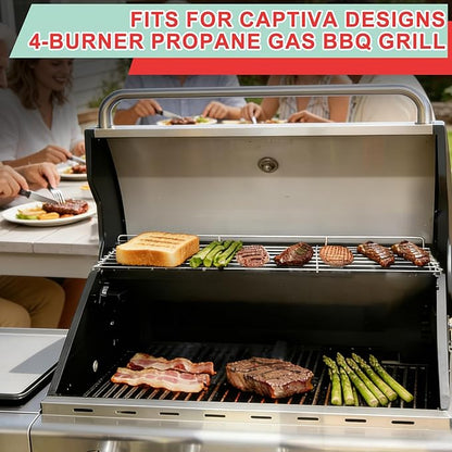 Grill Warming Rack for Captiva Designs 4-Burner Propane Gas BBQ Grill with Side Burner, Hanging Upper Rack Replacement Parts for Captiva Designs Grill Accessories, Stainless Steel 1 Pack