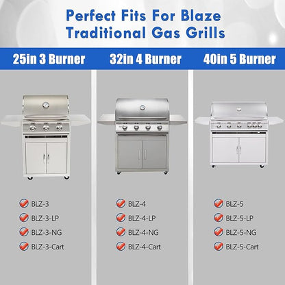 Flame Tamer Grill Replacement Parts for Blaze Gas Grill Parts Traditional 3/4/5 Burner Heat Plates BLZ-4-Cart BLZ-5-Cart Blaze 25 32 40 Inch LP NG Cart Grill Heat BBQ Shields Stainless Steel Heat Tent