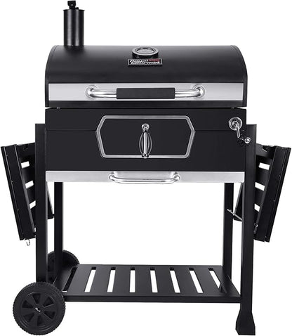 Royal Gourmet CD2030AC Deluxe 30-Inch Charcoal Grill with Cover, Large BBQ Grill with Collapsible Side Tables for Outdoor Picnic Camping Patio Backyard Cooking, Black