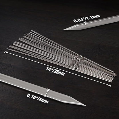 Portable Charcoal Grills With 40Pcs 14" Long Kabob Skewers, Heavy Duty Small Tabletop BBQ Grill, Easy to Carry Outdoor Camping Grill for Tailgating Backpacking Hiking Picnic Hiking Cooking