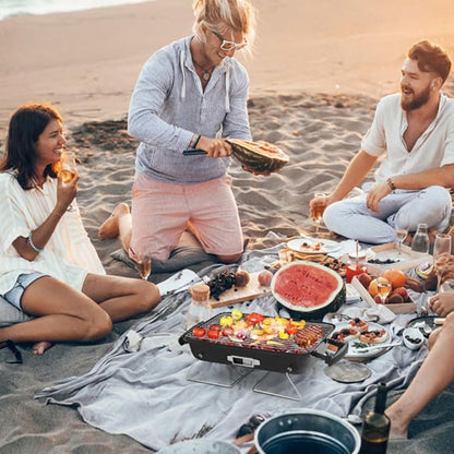 Portable Charcoal Grills, Outdoor Small Barbecue Grill with Lid, BBQ Grill Set, Tabletap Smoker Grill for Cooking Backyard Camping Picnic Garden Party