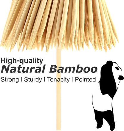 Party Hippo 8 Inch Natural Bamboo Skewers, 4mm Thick, 200 Pack – BBQ Kabob Sticks for Grilling, Fruit, Chocolate Fountain, Crafts & Parties – More Size Choices /8"/10"/12"/14"/16" (8" / 200 ct)