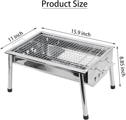Portable Charcoal Grill Outdoor BBQ Grill Folding Barbecue Rack with Wire Meshes for Camping BBQ, Lightweight Camping Grill for Backyard Picnic, Household Charcoal Grills for Outdoor Grilling,A-1