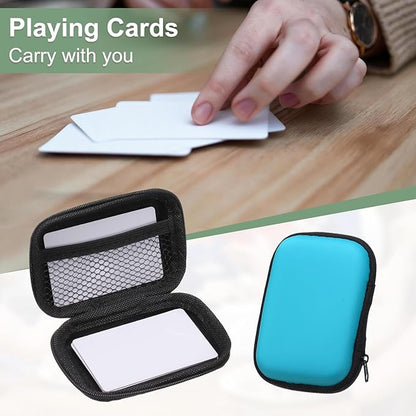 2Pcs Card Game Case, Soft Cloth Playing Waterproof Card Storage Travel Game Case Compatible for Outdoor Gaming Camping, Sky Blue