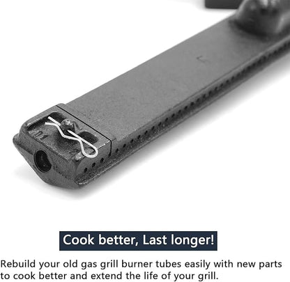 Hongso Grill Parts Heat Plates and Burners Replacement for Jenn Air 720-0062, 720-0062-LP, 720-0165, 720-0164, 720-0141, Nexgrill 720-0100, 720-0138 Gas Grill Models, 4 Pack