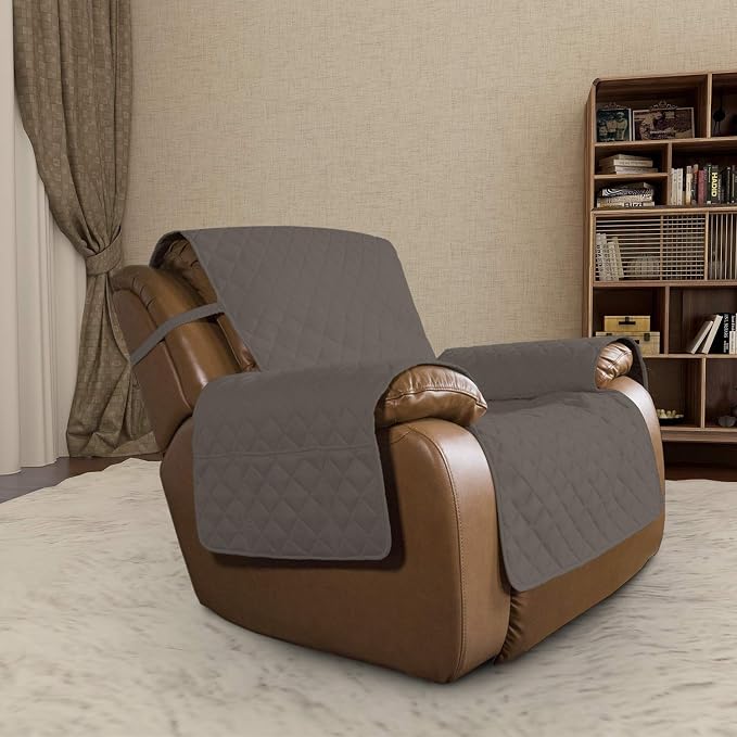 Easy-Going Reversible Couch Cover, Oversized Recliner, Taupe/Ivory | Machine Washable Slipcover For Dogs, Water Resistant Furniture Mat For Living Room, Non-Slip Sofa Cover, Pet Friendly