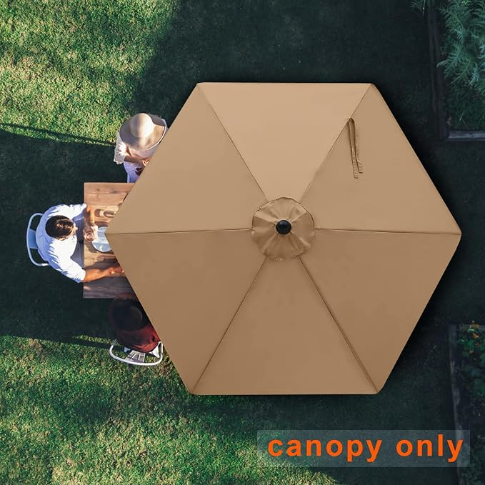 MASTERCANOPY Patio Umbrella 7.5 ft Replacement Canopy for 6 Ribs-Lemon green Canopy Only
