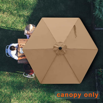 MASTERCANOPY Patio Umbrella 7.5 ft Replacement Canopy for 6 Ribs-Lemon green Canopy Only