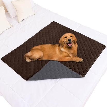 Smiry Waterproof Reversible Pet Couch Covers for Dogs | Pet Friendly, Soft Fabric, Washable Sofa Furniture Protector for Dogs Cat Kids, Checkered (40"x50", Chocolate/Dark Grey)