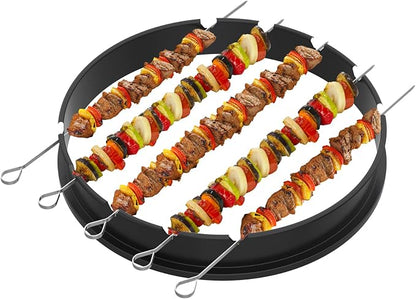 onlyfire Rotisserie Ring with Kabob Skewer Set for Weber 22 1/2 Inch Kettle