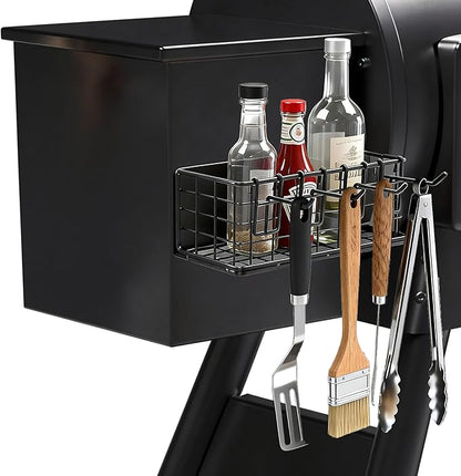 2 Pack of Magnetic Storage Basket, Heavy Duty Metal Magnetic Organizer for Fridge/Traeger Grills/Washer, 5KG Load-Bearing Magnetic Pen Holder/Spice Rack