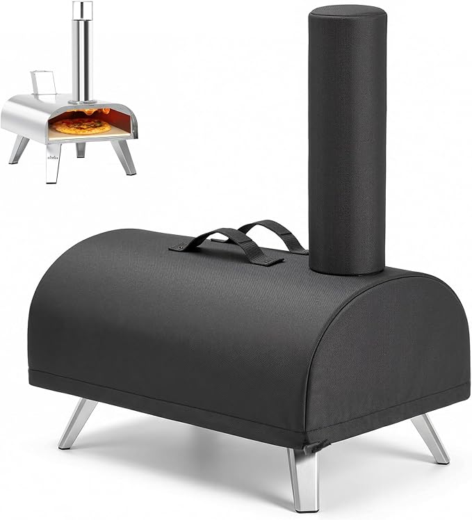 Pizza Oven Cover for Big Horn and aidpiza 12, 600D Heavy Duty Oven Cover | Waterproof Oven Cover for Pizza Oven with Adjustable Drawstrings and Handle, Pizza Oven Accessories Carry Cover for Outdoor