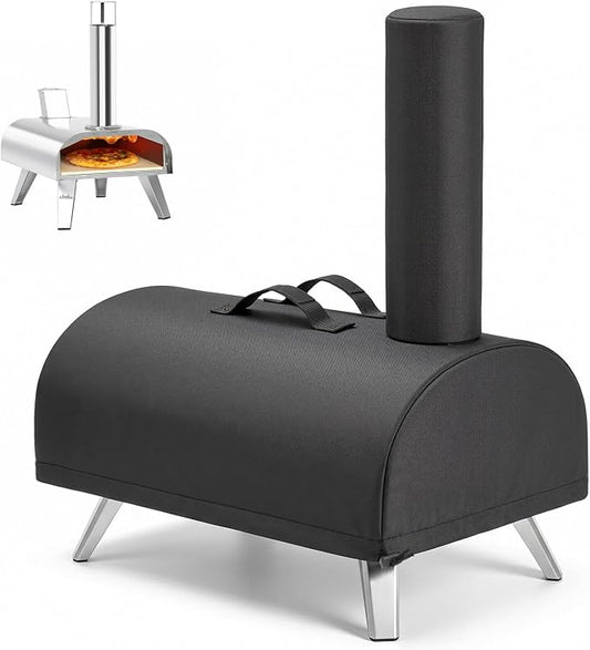 Pizza Oven Cover for Big Horn and aidpiza 12, 600D Heavy Duty Oven Cover | Waterproof Oven Cover for Pizza Oven with Adjustable Drawstrings and Handle, Pizza Oven Accessories Carry Cover for Outdoor