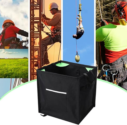 Arrowbash Throw Line Cube Bag - Easy Folding Arborist Throw Line Storage Portable Climbing Rope Organizer Box for Tree Work Outdoor Rope Accessories, Black