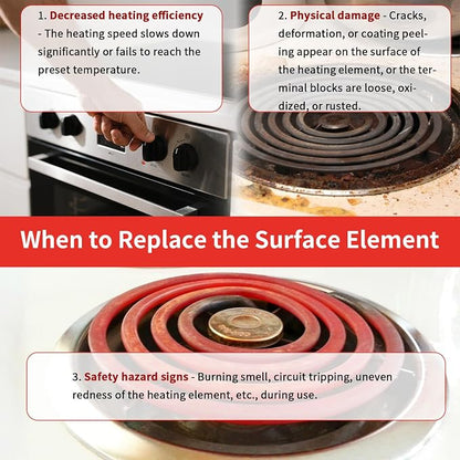 MP21YA 8" Stove Burner Element Fits Whirlpool Maytag Kenmore | MP21YA 8 inch stove burner 240V 2100W five-turn coil fits Whirlpool Maytag Kenmore quick three step DIY install
