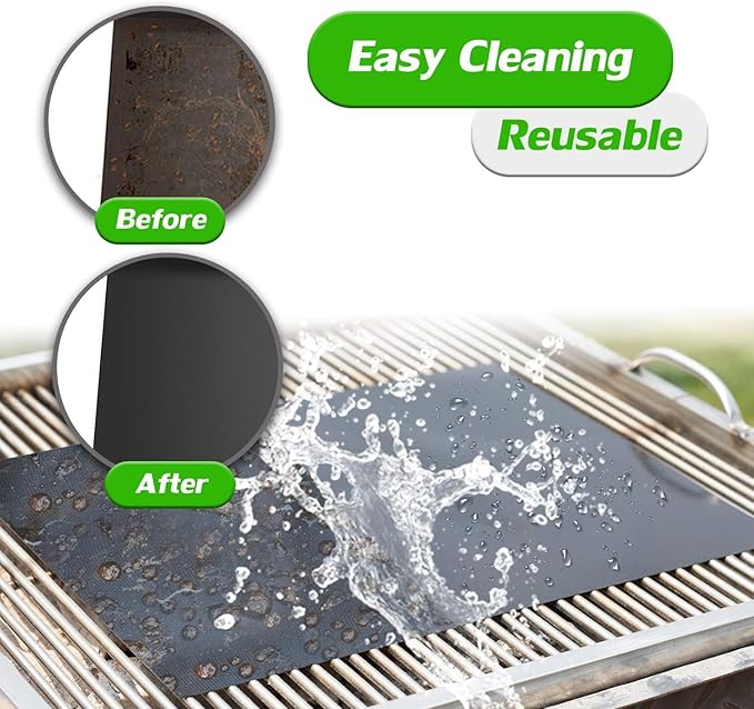 Set of 12 Grill Mats for Outdoor Grill, BBQ Grilling Mat for Gas Grill, Non-Stick Cooking Sheets, Oven Liners, 15.75 X 13 Inch