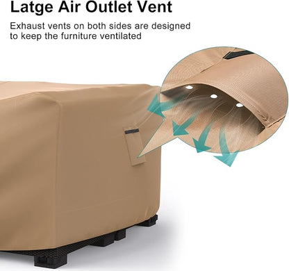 Waterproof Outdoor Patio Furniture Covers 98"L×78"W×30"H Brown | Rain, Dust & UV Protection; Heavy-duty Oxford Resists Tears & Fading; Keeps Dining Tables & Chair Sets Dry on Patio & Deck