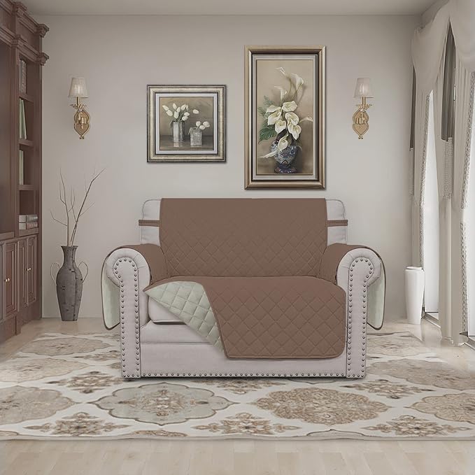 Easy-Going Reversible Couch Cover, Oversized Chair, Brown/Beige | Machine Washable Slipcover For Dogs, Water Resistant Furniture Mat For Living Room, Non-Slip Sofa Cover, Pet Friendly