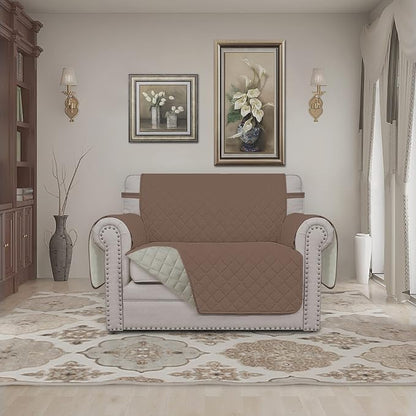 Easy-Going Reversible Couch Cover, Oversized Chair, Brown/Beige | Machine Washable Slipcover For Dogs, Water Resistant Furniture Mat For Living Room, Non-Slip Sofa Cover, Pet Friendly