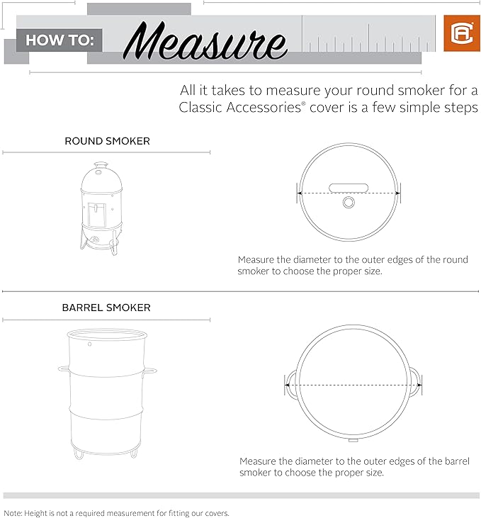 Classic Accessories Hickory Water-Resistant 24 Inch Round Smoker Grill Cover