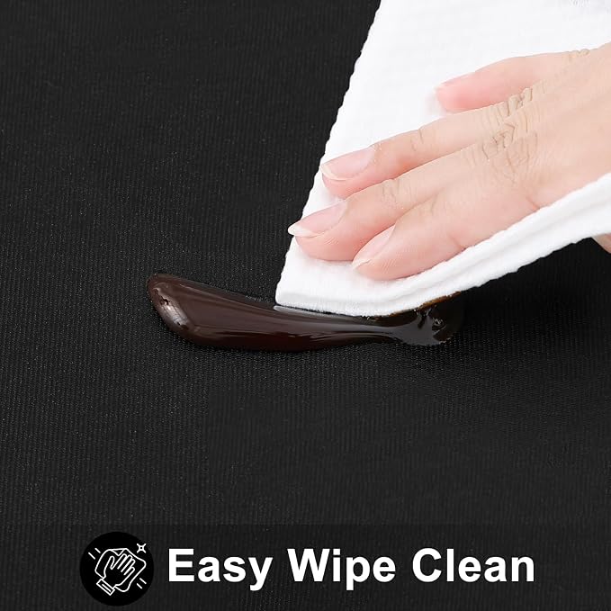 Smiry Rectangle Table Cloth 54x120 Inch, Waterproof Wipeable Vinyl Tablecloths Protector, Oil Spill Proof Plastic Table Cover for Dining, Picnic, Camping, Outdoor, Black