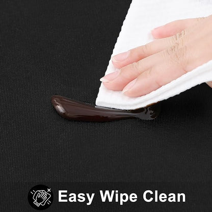 Smiry Square Table Cloth 70x70 Inch, Waterproof Wipeable Vinyl Tablecloths Protector, Oil Spill Proof Plastic Table Cover for Dining, Picnic, Camping, Outdoor, Black