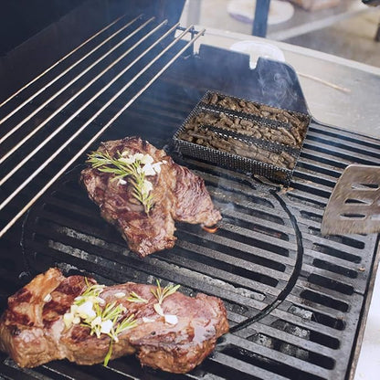 5" x 8" Pellet Smoker Tray 12 Hours of Billowing Smoke, Smoker Box for Gas Grilling,Cold Smoker Generator for BBQ,like Grill Tube BBQ Smoker Perfect for Hot Cold Meat, Cheese, Fish and Pork Smoking