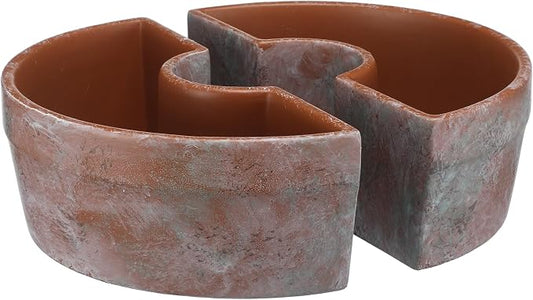 1 Set Patio Umbrella Planter Rustic 2 Pcs Half Round Planter 12" Cement Planters Half Circle Flower Pot for Patio Table Garden Home Plant Outdoor(Brown,Country Style)