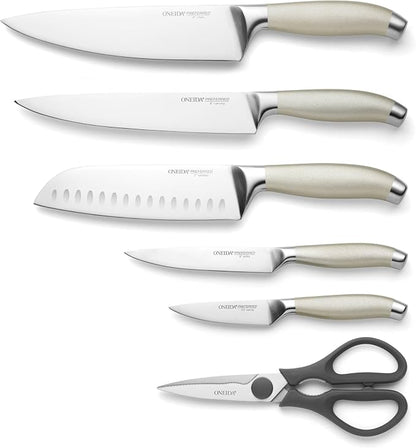 Oneida Preferred Stainless Steel Kitchen Cutlery Set – 7 Piece Essential Knife Set for Daily Cooking Needs, Metallic Finish