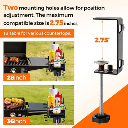 Griddle Caddy for Blackstone Griddle Accessories, Goldusk 6-in-1 Grill Accessories Storage Caddy with Cup Holder/Paper Towel Holder, BBQ Grill Organizer for Outdoor Grill Gifts for Men Dad Husband