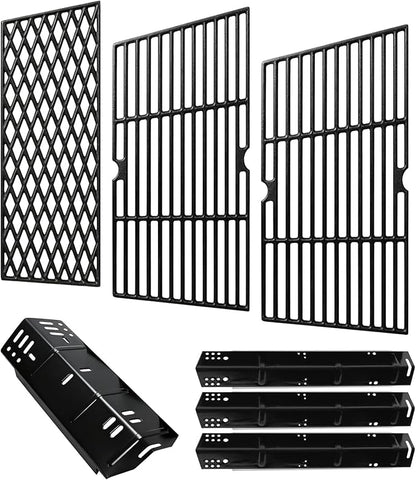 DGH450CRP Grill Grates Heat Plates Grill Replacement Parts for Dyna-Glo 4 Burner DGH451CRP DGH450CRN, 70-01-911 Cast Iron Cooking Grates, 70-02-411, 70-02-412 Heat Tents, Grill Parts Kit for Dynaglo